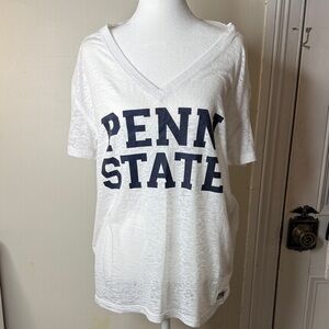 Victoria's Secret Penn State SHEER T-Shirt Pink 5th & Ocean Size Small Oversized